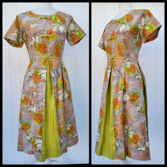 1950s 60s Hawaiian Hostess Dress by Pikake Fashions