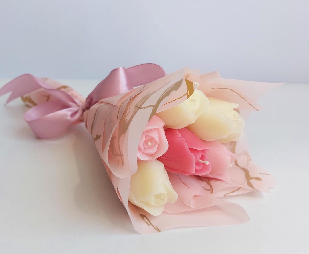 Tulipes - Bouquet de bougies - Bougies fleuries - Bouquet de bougies - Fabriqué à 100 % en cire d'abeille - Bougie fleurie - Tulipes - Bougies artisanales - Etsy France