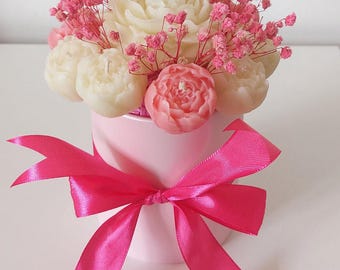 Flower box - Flower bouquet - Candle bouquet - Made from 100% beeswax - Flower candle - Candle bouquet - Handmade candles