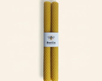 Pack of 2 Beeswax Candles - Made from 100% Beeswax - Classic Honey Scented Candles - Handmade Candle
