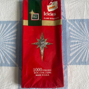 Brite Star Icicles, Flame Retardant Tinsel