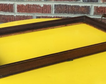 Wooden Frame Tray with Handles, Antique Wood Tray