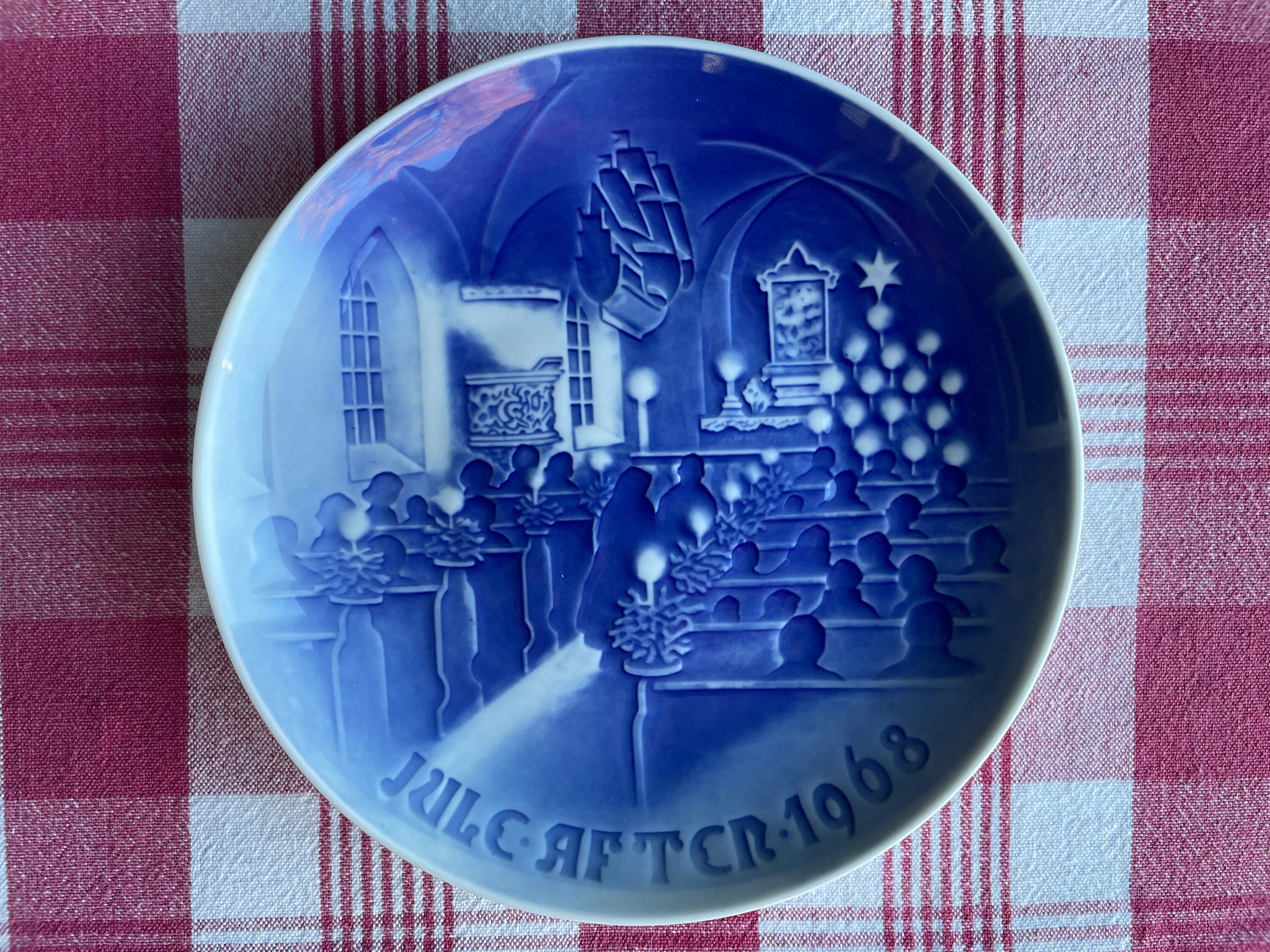 B&G Denmark Christmas Plate Jule-after 1968, Christmas in Church