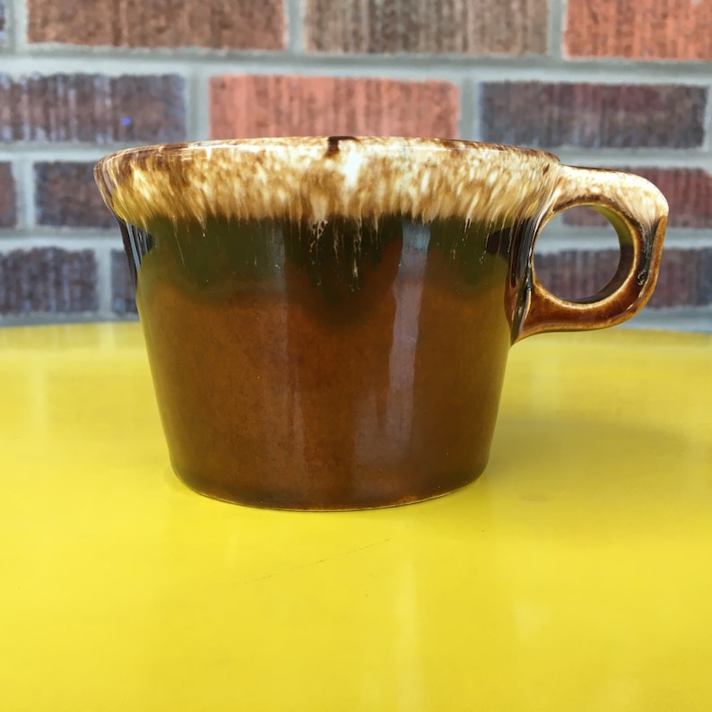 Hull USA Crestone Brown Drip Oven Proof Mug Etsy