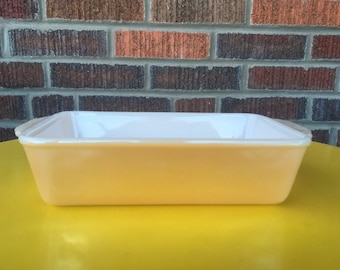 Fire King Peach Lustre Loaf Pan, circa 1960s