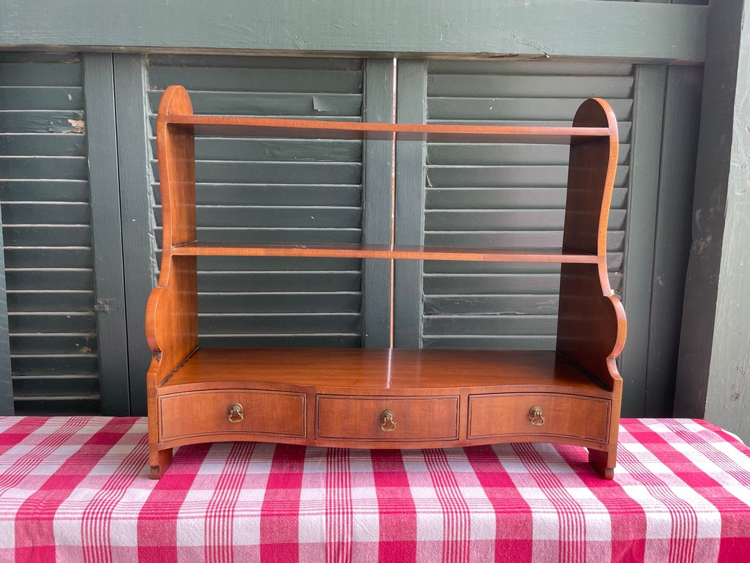 Mahogany Wall Shelf With Serpentine Front and Three Drawers Etsy
