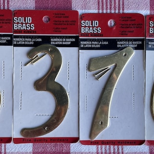Solid Brass House Numbers, 4&quot; tall
