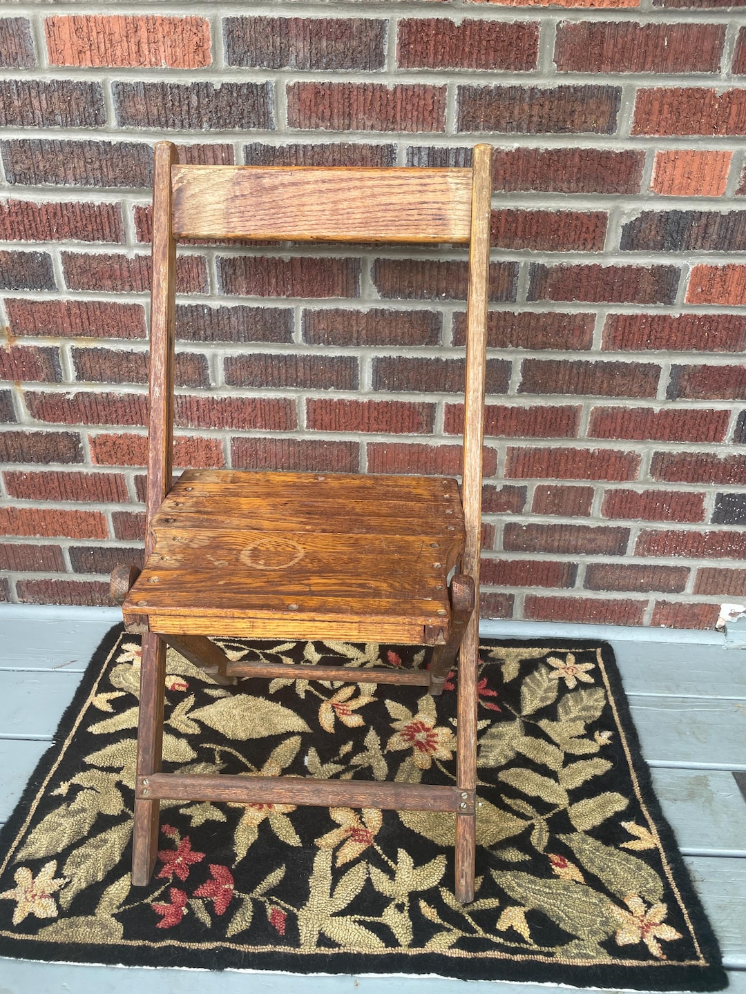 Oak Wooden Folding Chair, Vintage - Etsy