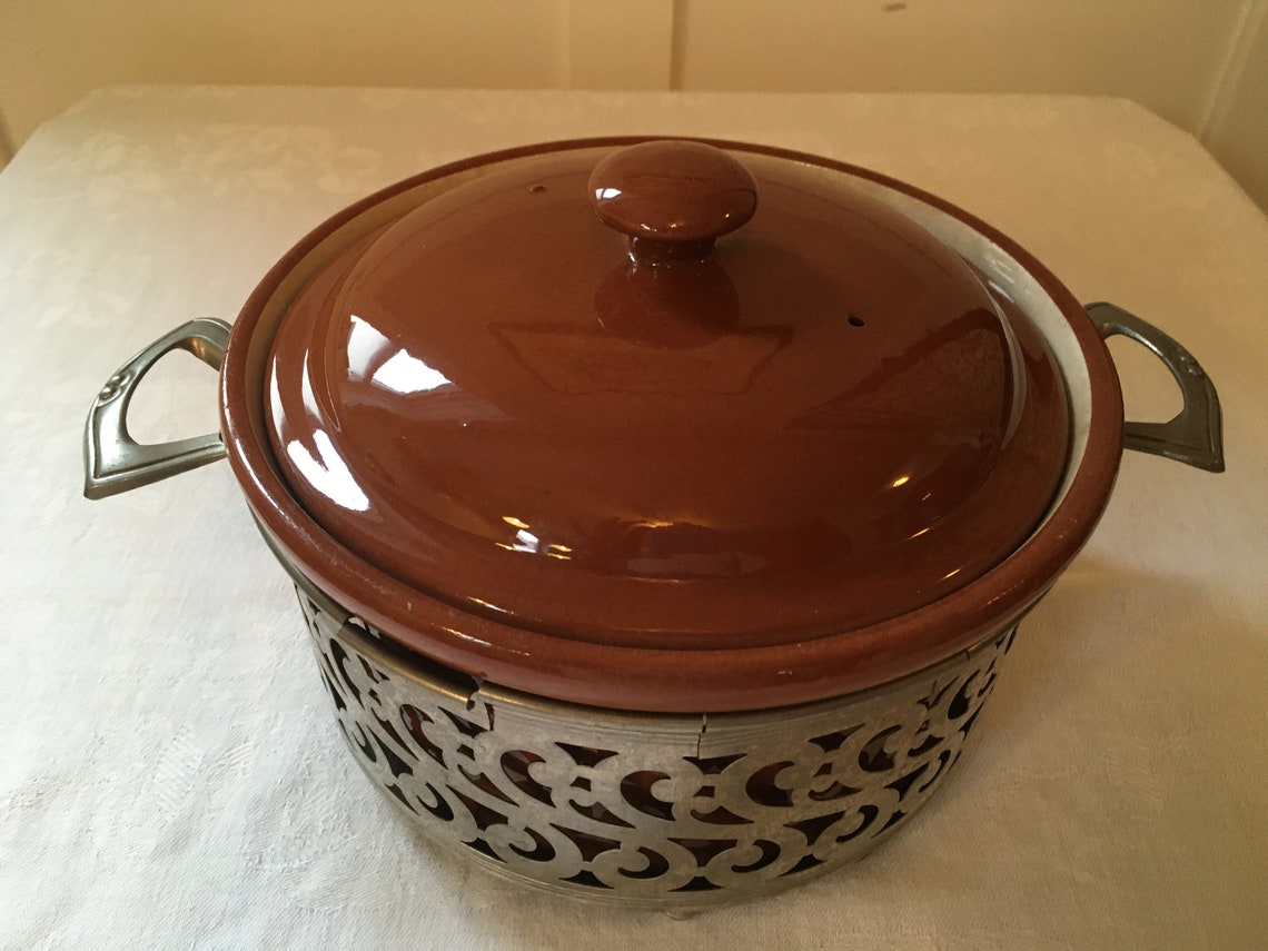 Cambridge Art Pottery Guernsey Cookware Casserole With Silver Etsy