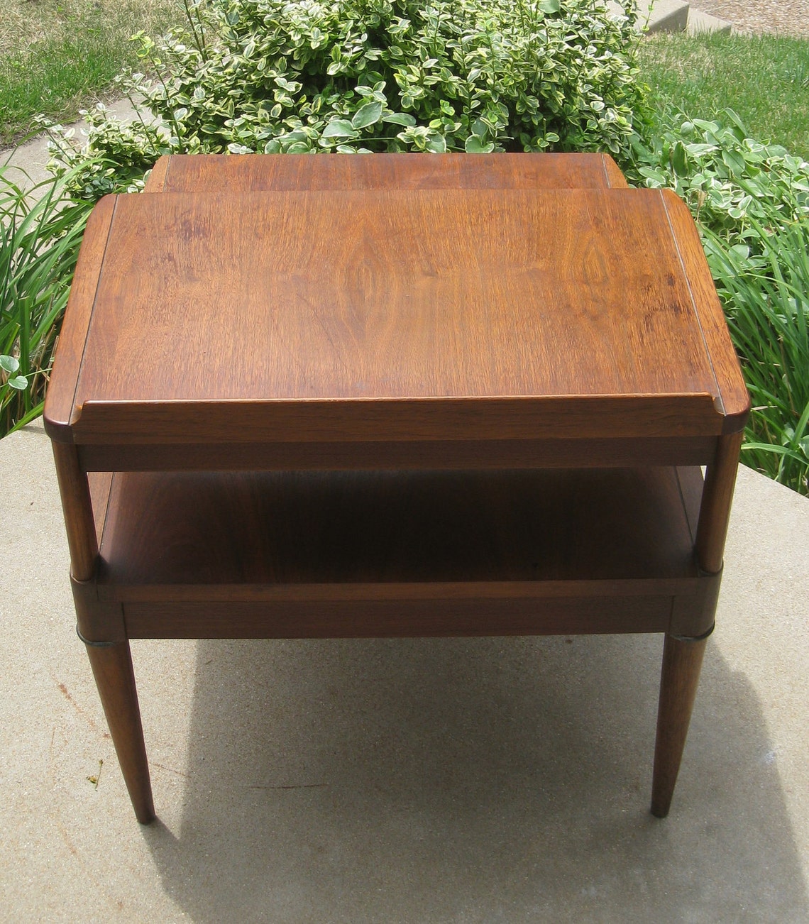 Mid Century Modern Two Tier End Table with Tile Inset by Lane Etsy