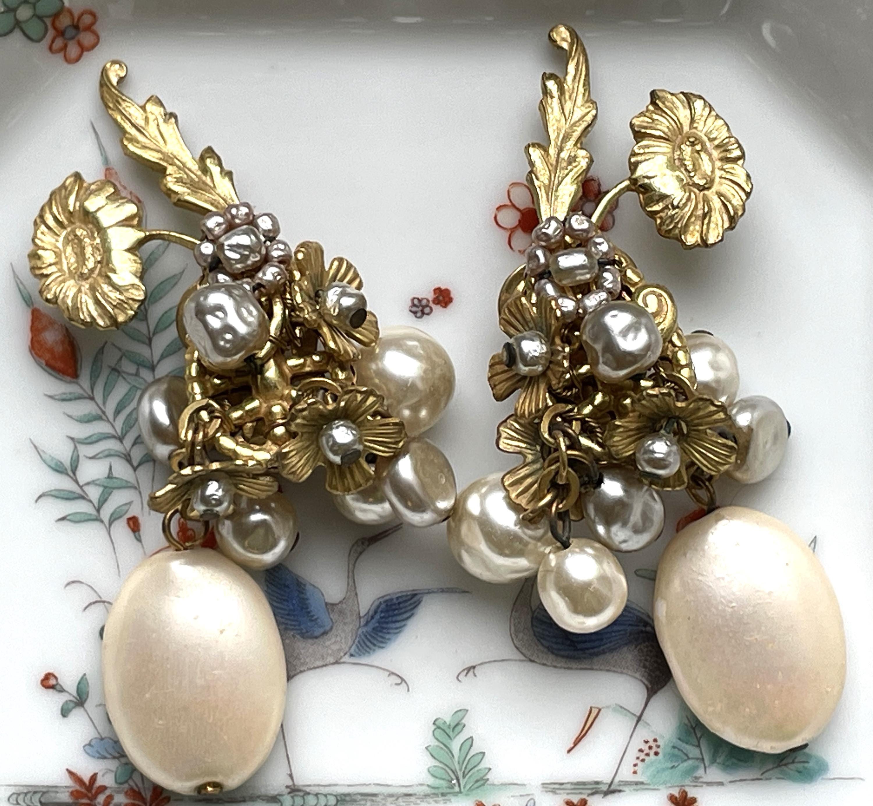 Miriam Haskell Vintage Earrings - Etsy
