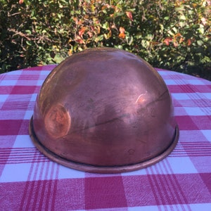 Copper Mixing Bowl with Brass Hanging Ring.