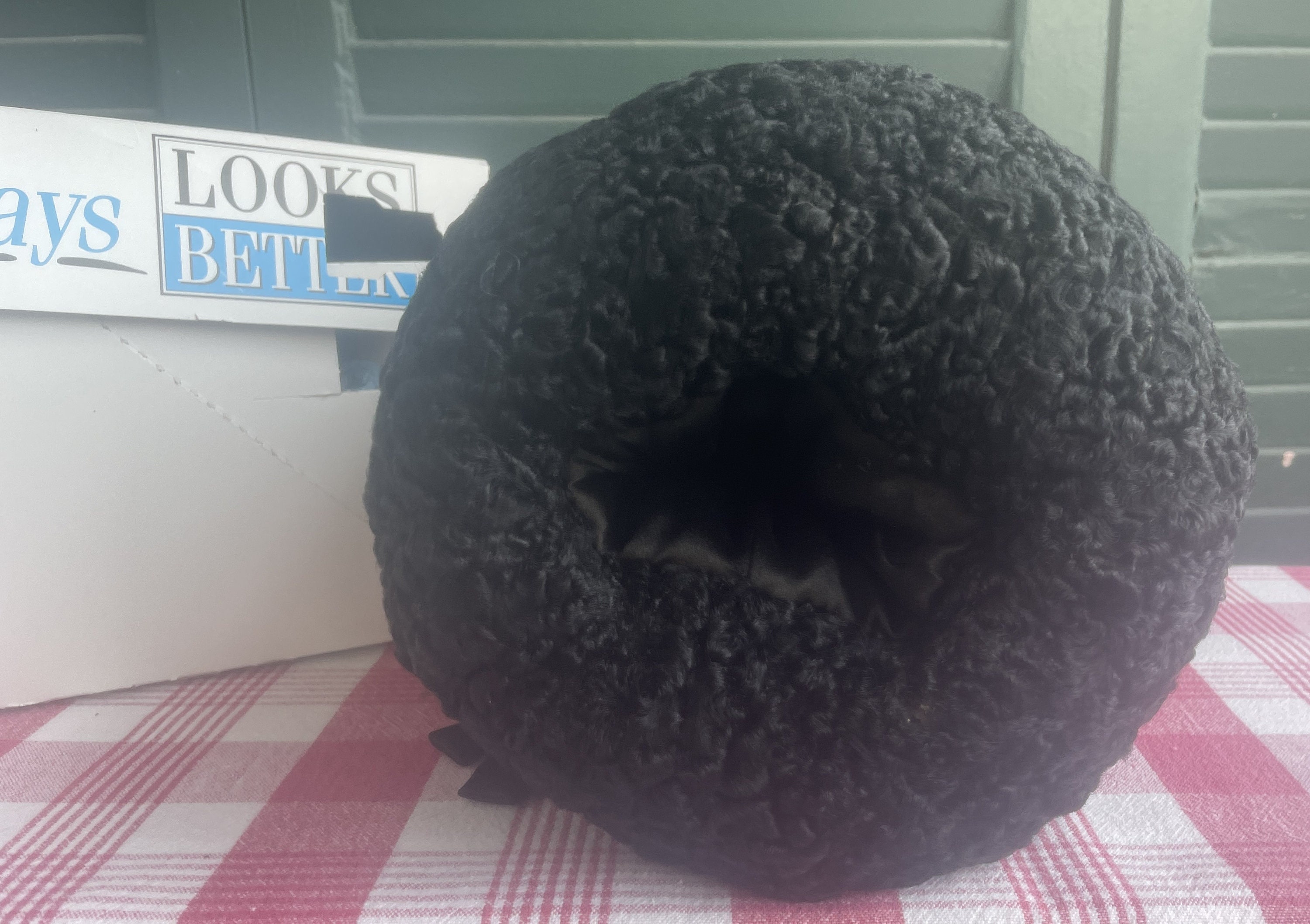 Black Muff, Black Persian Lamb Wool Muff, Leppertroos Fur Company, St