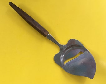 Cheese Knife with Teak Handle, Mid-Century Cheese Cutter, Stainless Steel, Japan