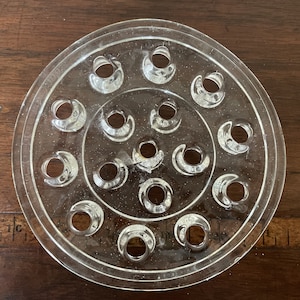 Großer runder Vintage Glas Blumen-Frosch
