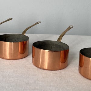 Vintage Copper Butter Warming Pan with Pouring Spout, Country Kitchen, 4 available.