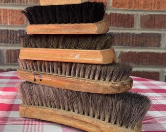 Vintage Shoe Shine Brushes, set of 5