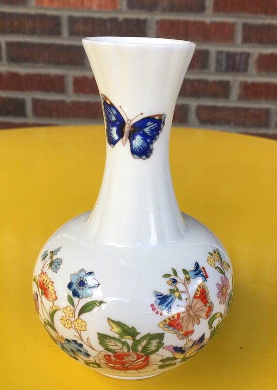 Aynsley Fine English Bone China Cottage Garden Vase Etsy