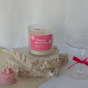 Luxury Birthday Candle, Frosted Tumbler Jar, Personalized Gift, Scented Soy Wax, Birthday Decor, Hand-Poured Candle