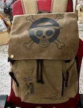 Canvas One Piece Skull Backpack, Pirate Crew Skull Design, Stylish Durable Bag, Adventure Ready, Casual School, Travel Everyday Use, Unisex product logo