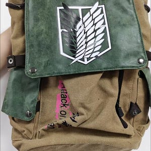 Sac à dos L'Attaque des Titans – Sac à dos élégant Eren Yeager Wings of Freedom, toile et cuir PU de haute qualité, cadeau pour les fans d'anime