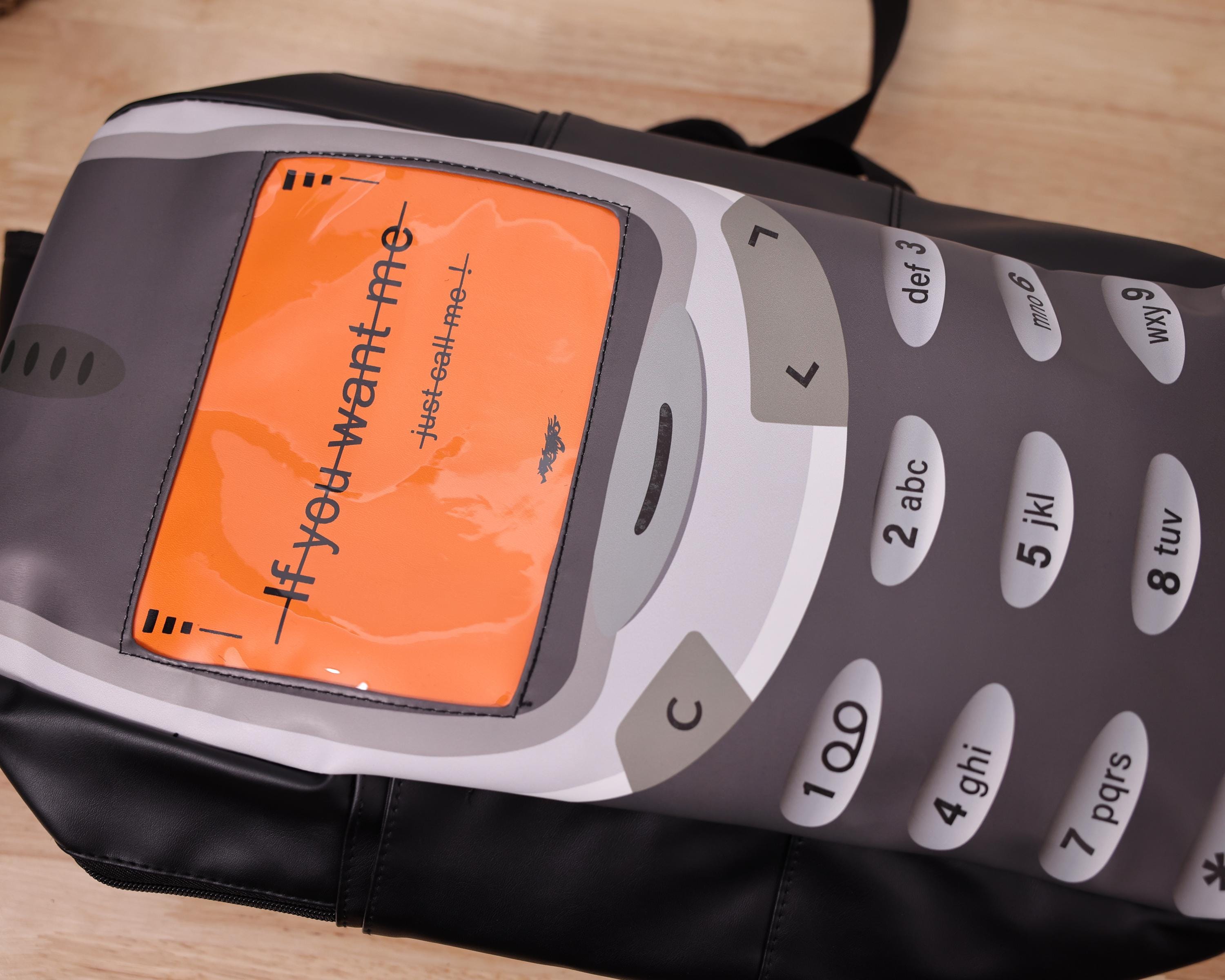 Retro Nokia 3310 Backpack, Funny Vintage Phone Bag, 90s Y2K Meme