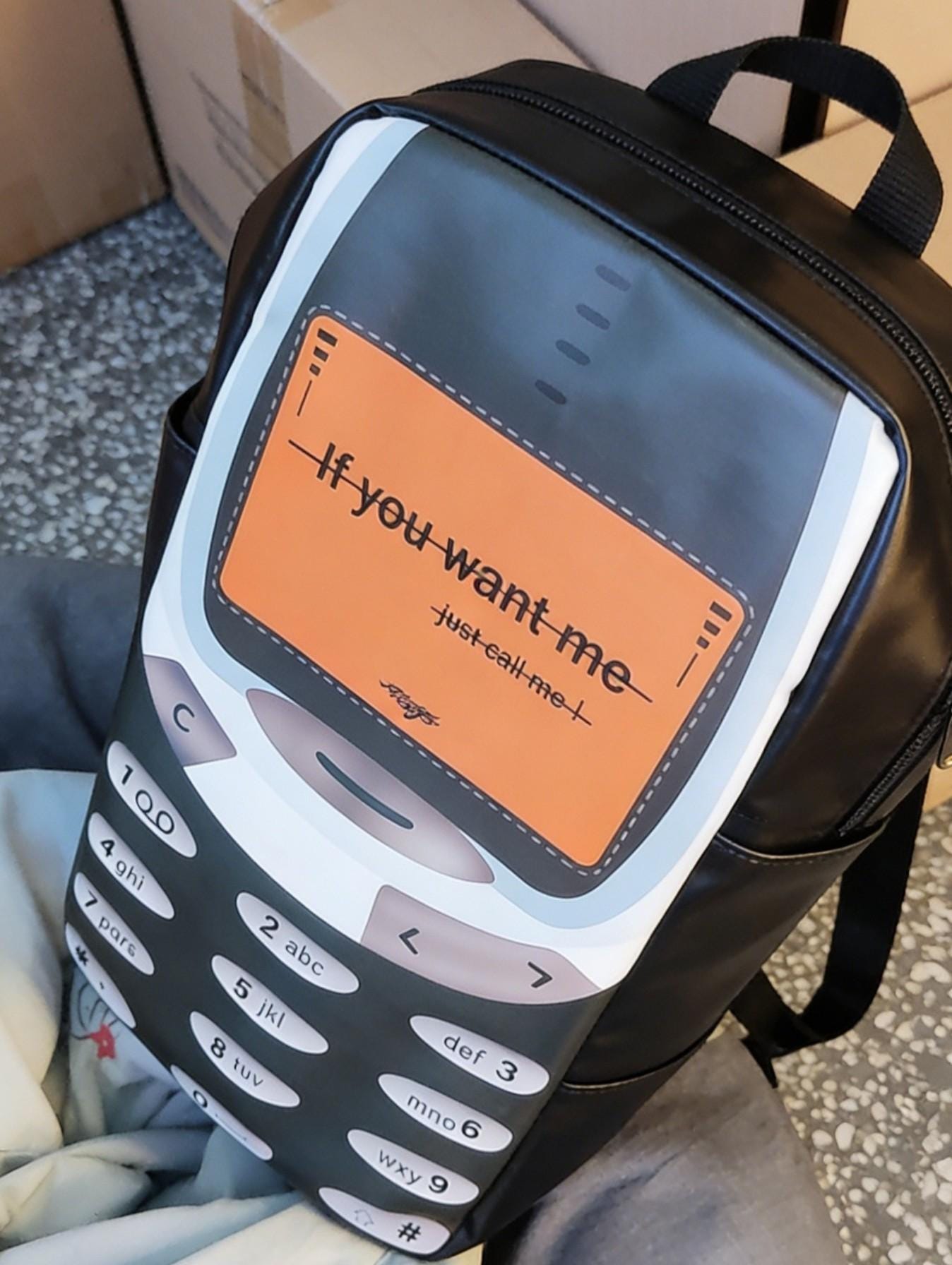 Retro Nokia 3310 Backpack, Funny Vintage Phone Bag, 90s Y2K Meme