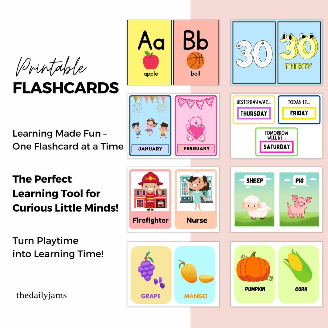 Basic Flashcards Printable Kids' Educational Flashcards for Preschool and Kindergarten ...