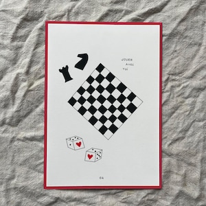 Carte et enveloppe, Illustration minimaliste à offrir à la Saint-Valentin