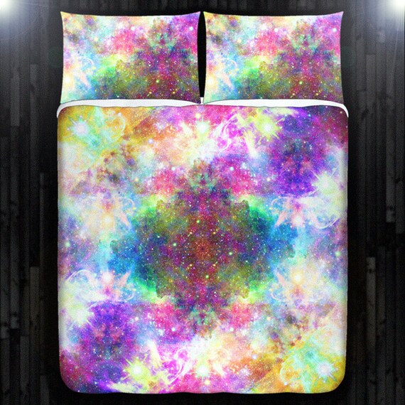 Nebula Outer Space Rainbow Galaxy Bedding Duvet Cover