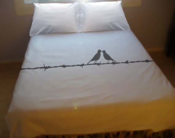 Barb Wire Love Bird Duvet Cover Queen Bedding King Twin Bird Etsy