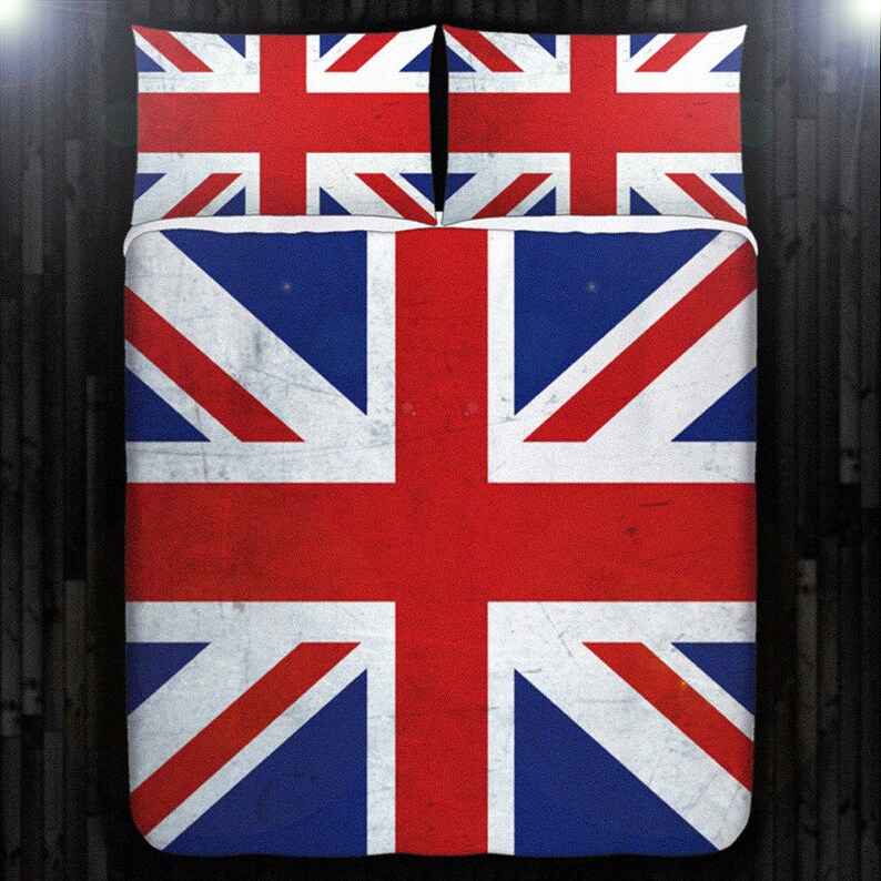 Union Jack Duvet Cover England Flag Blanket Uk Bedding Etsy