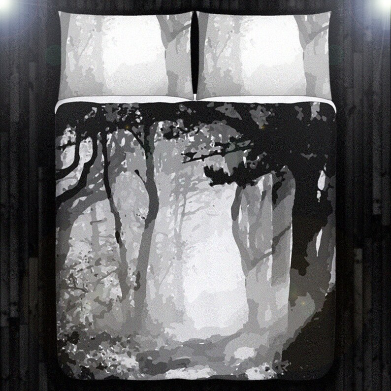 Gray Camouflage Forest Tree Bedding Duvet Cover Queen Etsy