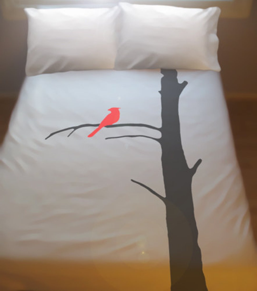 Red Cardinal Bedding Bird Tree Duvet Cover Queen King Twin Etsy