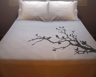 Tree Branch Bird Duvet Cover Queen Bedding King Twin Size Love bird bedding blossom Full Double Queen Size