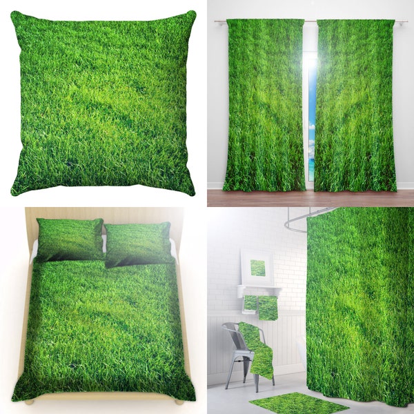 Green Grass Duvet Cover Queen, Lawn Comforter King, Turf Bedding Set, Green Blanket, Twin XL Sheets, Baby Crib Kids Bed Daybed Covers