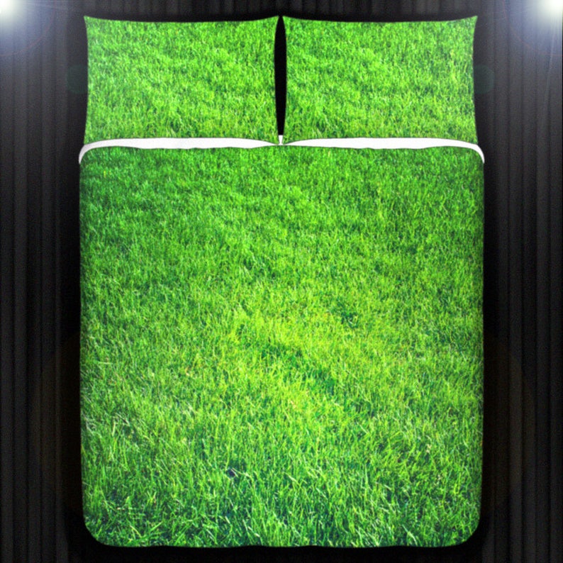 Green Grass Duvet Cover Queen Lawn Comforter King Turf Etsy Australia