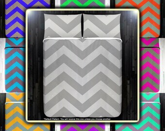 Gray Chevron Duvet Cover Queen, Chevron Comforter King, Chevron Bedding Set, Chevron Blanket, Twin XL Sheets, Baby Crib Kids Bed Covers