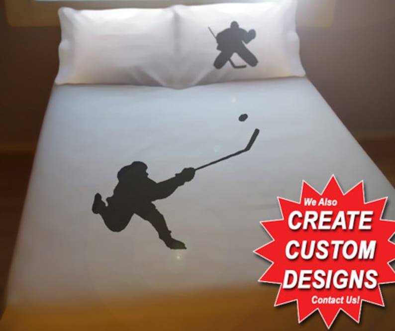 Custom Fantastic Hockey Goalie Bedding Set, Hockey Sheets Full Twin