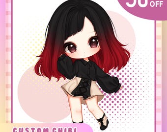Ilustración personalizada de personaje chibi / Foto de perfil estilo anime