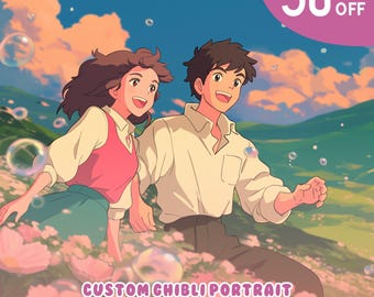 ジブリアニメのカスタムポートレート｜家族、カップル、ペット