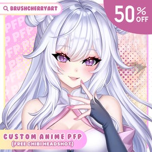 CUSTOM Pfp | Pfp Anime | PFP for Twitch | PFP Commission | Vtuber pfp | Profile Icon | Anime | Profile Picture | Pngtuber pfp | Social Media