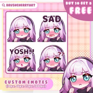 Aangepaste twitch-emotes of kick-emotes | Twitch-emote voor streamer Twitch, Facebook, Discord | Schattige chibi-animestijl | Twitch-emoties, anime