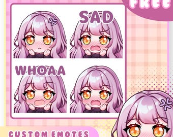 Custom Chibi Anime Emotes for Twitch, Discord