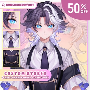 Custom Vtuber-modelcommissie | Vtuber-activa | Live2d Modelcommissie | Pngknol | Anime-kunst | Vtuber mannelijk en vrouwelijk