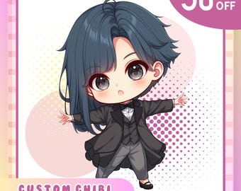 Ilustración Chibi personalizada/Anime, Discord PFP (PNG)