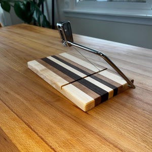 Handcrafted Hardwood Cheese Slicer | Food-Safe Wooden Cutting Board with Wire Cutter