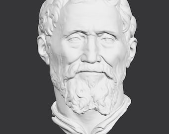 Busto di Michelangelo, scultura stampata in 3D, arte rinascimentale, personaggio storico, decorazione da collezione, statua, scultura classica