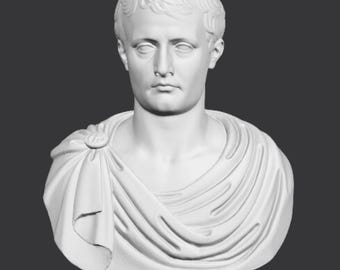 Busto de Napoleón Bonaparte, Busto de Napoleón Bonaparte, Estatua de Napoleón Bonaparte impresa en 3D, Impresión 3D personalizada, Opciones de tamaño y color