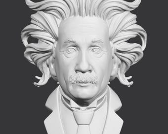 Busto de Albert Einstein, estatua de Albert Einstein impresa en 3D, escultura impresa en 3D, opciones de tamaño y color, impresión 3D personalizada